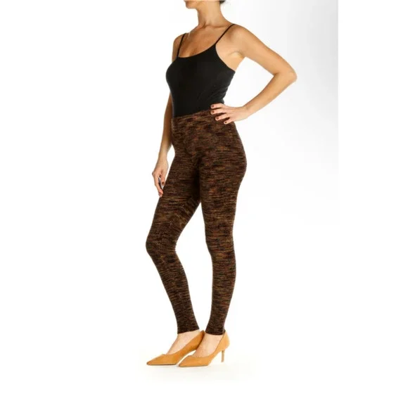 Free People Seamless Legging M Heathered Brown Textured Elastic Waist Pants - Picture 9 of 9